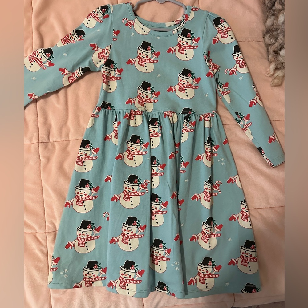 Pink Chicken Frosty the Snowman knit dress